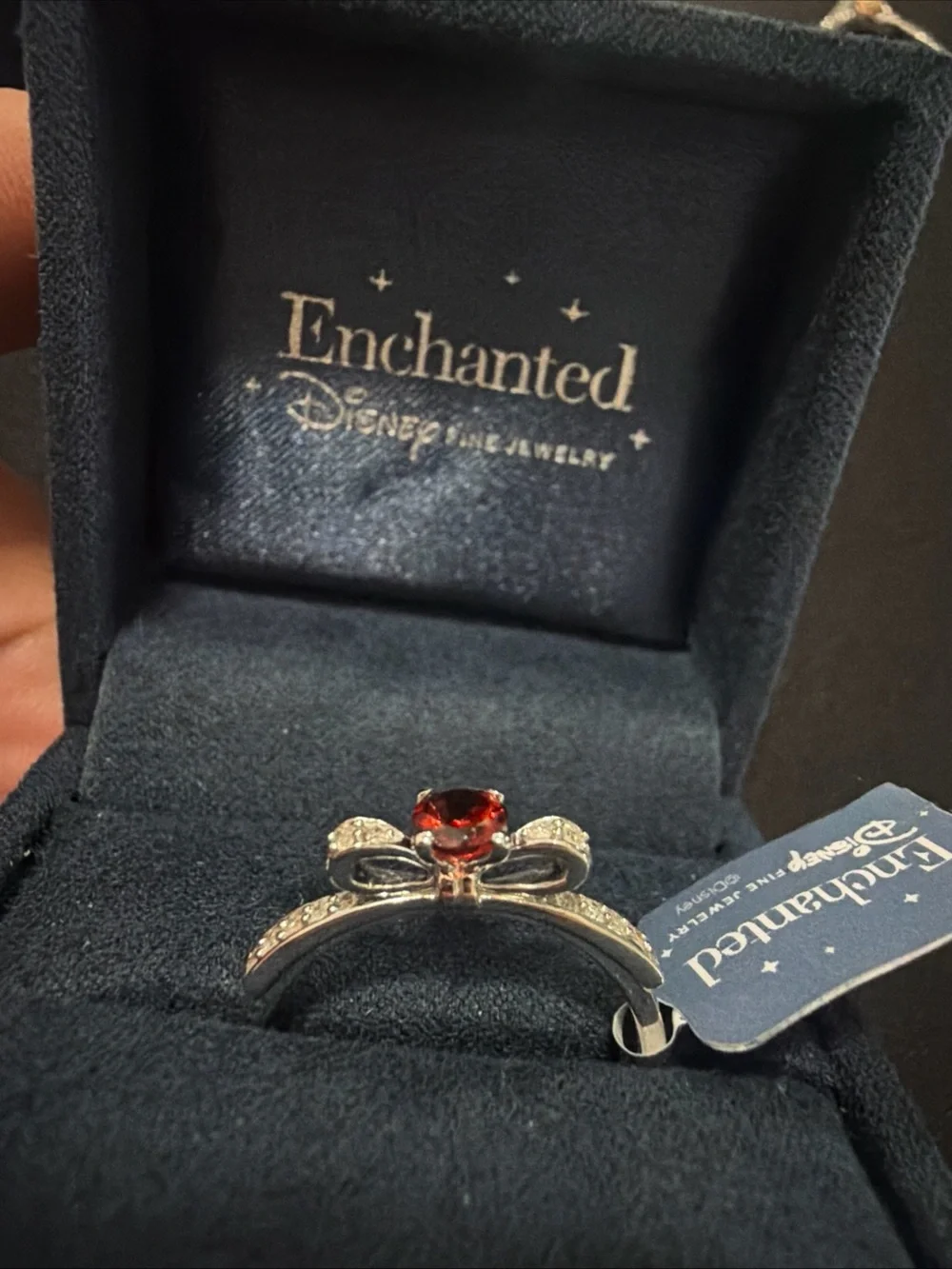 Enchanted Disney Fine Jewelry Sterling Silver Diamond Garnet Snow White Ring